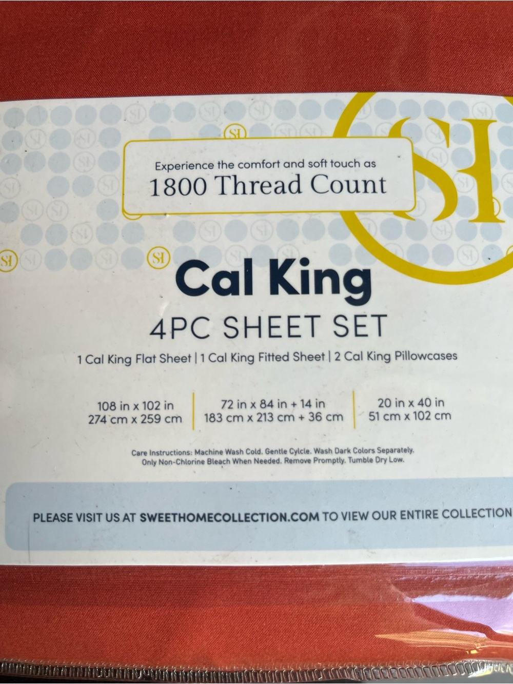 Rust Cal King Sheet Set 1800 Thread Count New - Picture 3 of 4